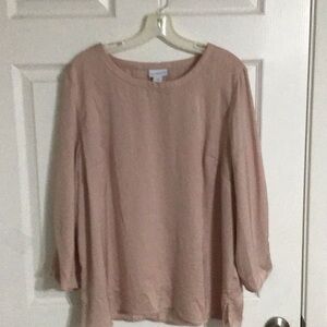 Liz Claiborne Pink 3/4 Sleeve Relaxed Blouse